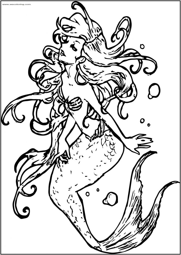 The Ariel Mermaid Free Printable Coloring Page - Wecoloringpage.com