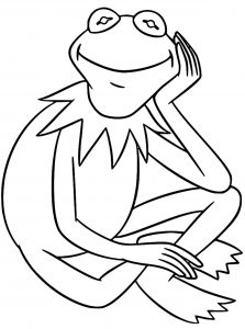 The Muppets kermit the frog 2 Cartoon Coloring Page