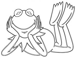 The Muppets kermit the frog 3 Cartoon Coloring Page