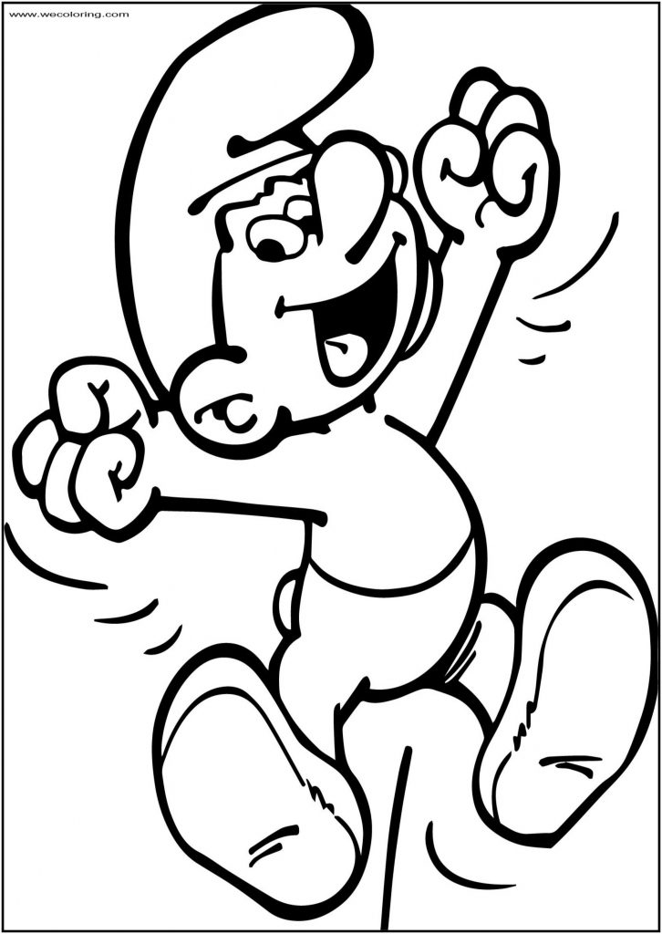 The Smurfs Happy Free Printable Coloring Page - Wecoloringpage.com