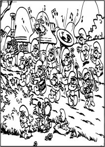 The Smurfs Smurf Village Song Free Printable Coloring Page