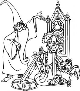 The Sword In The Stone King Arthur Staying Cartoon Coloring Pages