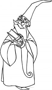 The Sword In The Stone Magician Merlin Cartoon Coloring Pages