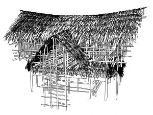 Tribal Jungle Primal Hut House Coloring Page