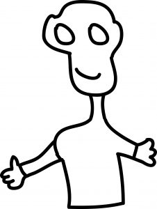 Very Cute Alien Basic Coloring Page