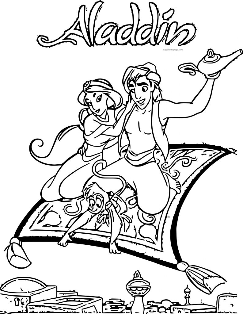 Walt Disney Prince Aladdin Walt Disney Characters Coloring Page 14