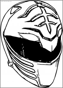 White Power Rangers Head Free Printable Coloring Page