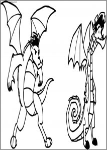 Wide And Big American Dragon Jake Long Free A4 Printable Coloring Page