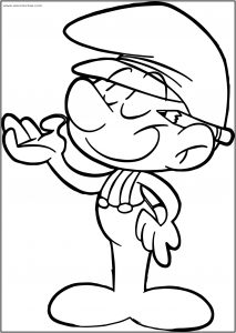 Worker Smurf Free Printable Coloring Page