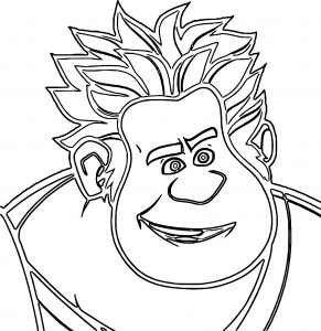 Wreck it Ralph Face Outline Coloring Page