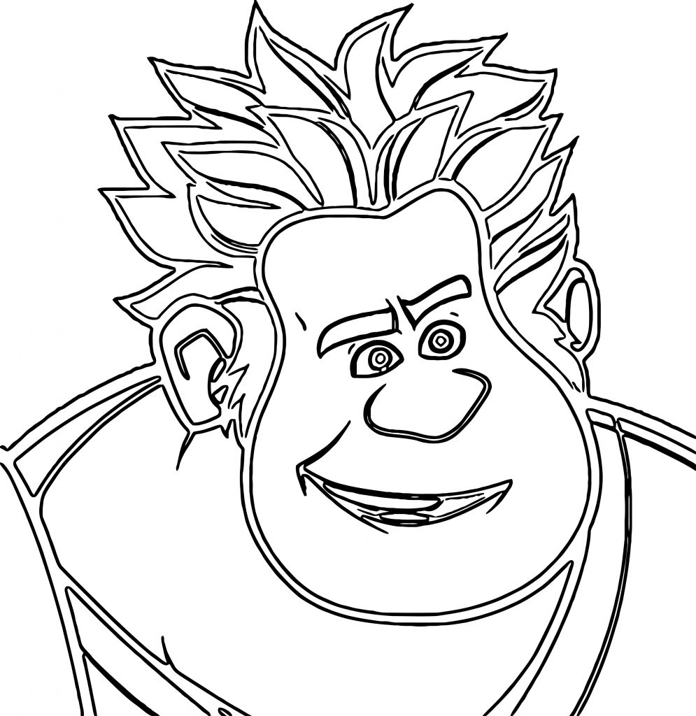 Wreck Face Wreck it Ralph Face Outline Coloring Page - Wecoloringpage.com