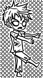Zombie anime gacha clipart coloring page