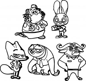 Zootopia figures Rabbit Judy Nick Fox set 2016 New Cartoon Animal Coloring Page