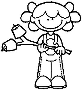 camping_girl coloring page
