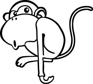 cartoon animals Kids Monkey coloring page 03
