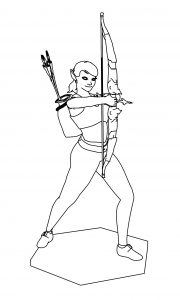 elf archer statue coloring page