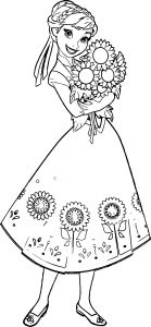 fever anna sunflowers coloring page