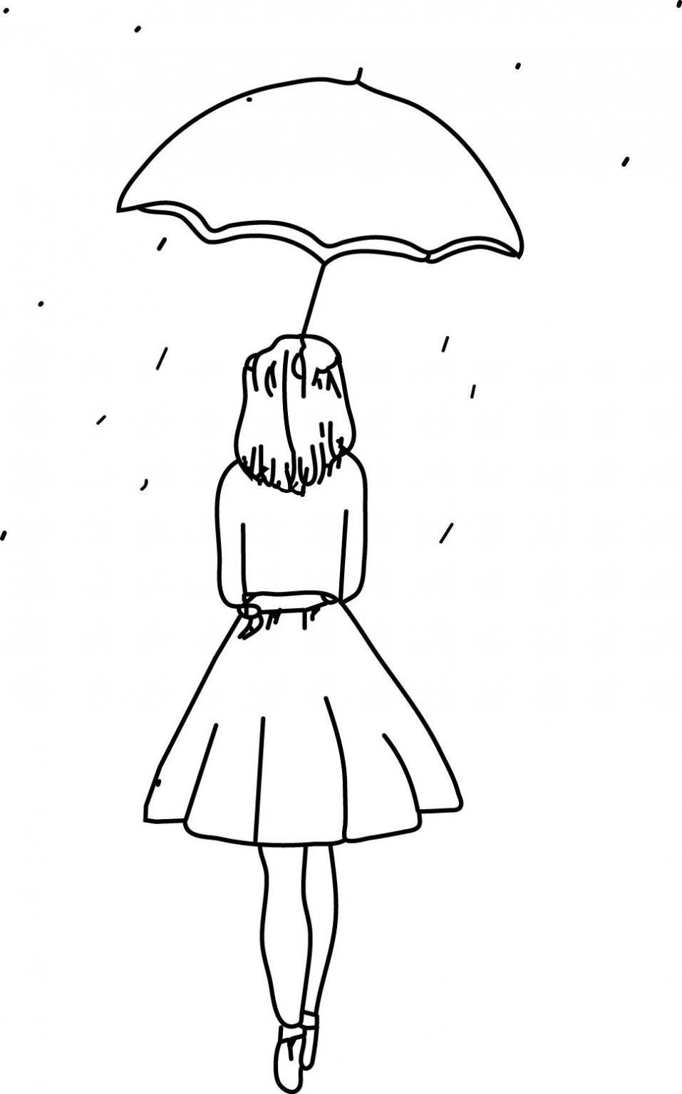 girl with umbrella coloring page – Wecoloringpage.com