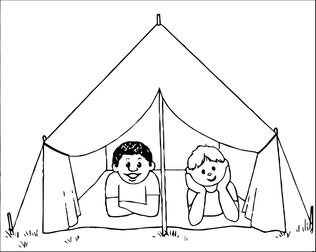 kids camping coloring page - Wecoloringpage.com