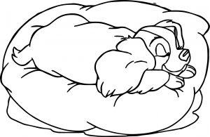 lady dog pup sleeping coloring pages