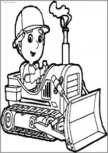 manny bulldozer Free Printable coloring page