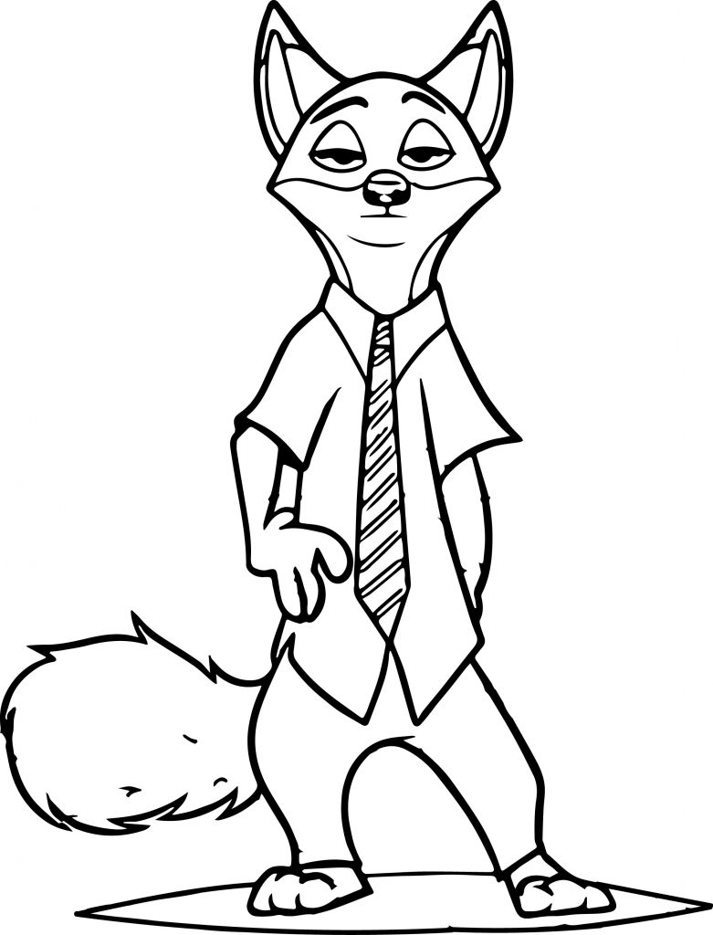 nick wilde from zootopia coloring page - Wecoloringpage.com