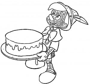 pinocchio cake coloring pages