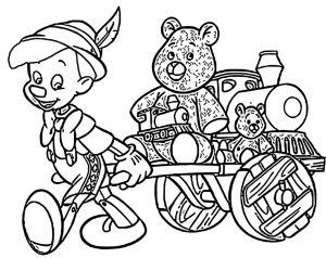 pinocchio train coloring pages