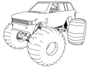 range rover monster truck coloring page