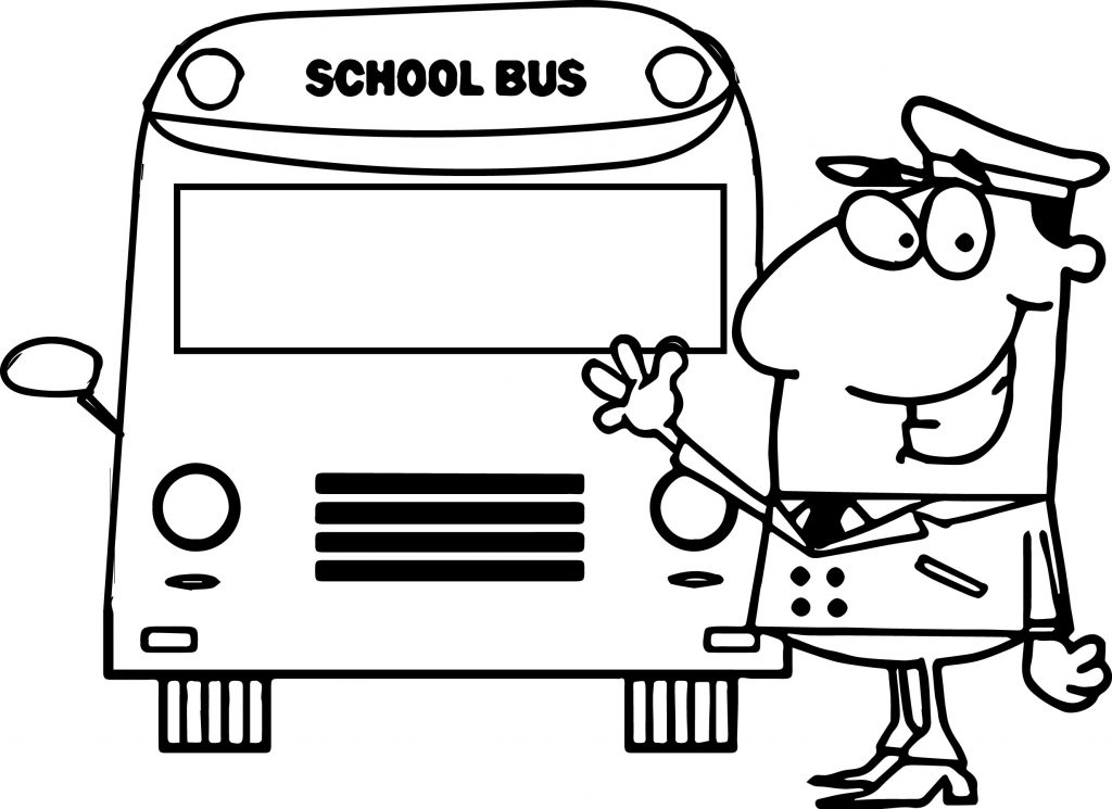 school_bus_and_driver_coloring_page - Wecoloringpage.com