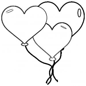 valentines day balloon coloring page