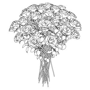 white roses coloring page
