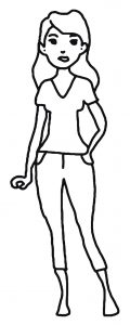 Pretty young woman coloring page