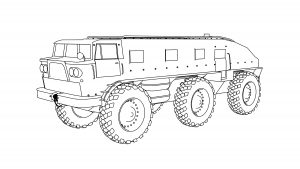 ZIL-E167 soviet monster truck coloring page