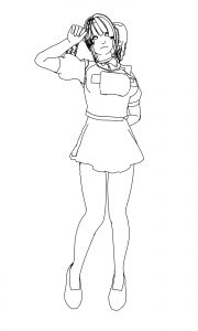 anime housemaid girl coloring page