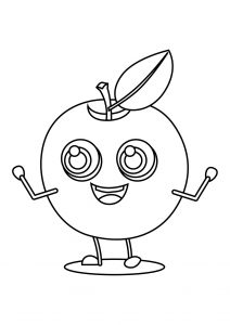 Smile Apple Coloring Page