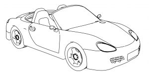 Black Sports Car Coloring Page