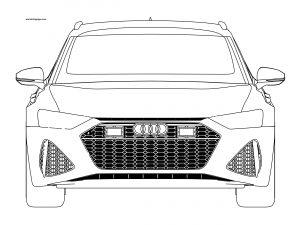 2020 Audi RS 6 Avant Front View Coloring Page