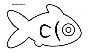 Fish Bold Line Coloring Page
