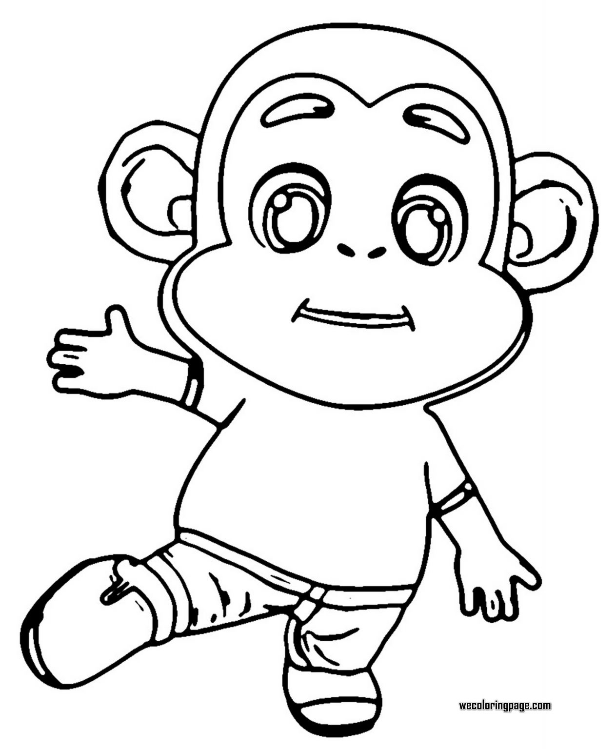 Hello Monkey Coloring Page - Wecoloringpage.com