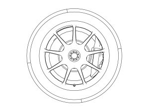 Audi R8 Lms 2016 Tire Side Line Style Coloring Page