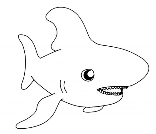 Cartoon Shark Coloring Page - Wecoloringpage.com
