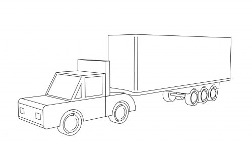 Cartoon Truck Basic Coloring Page - Wecoloringpage.com