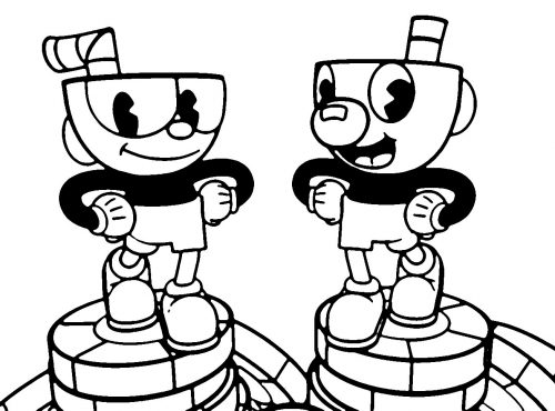 Cuphead And Mugman Coloring Page - Wecoloringpage.com