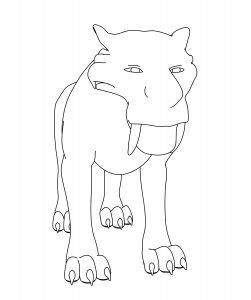 Ice Age - Diego Line Coloring Page