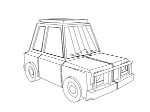 Suv Car Jeep Cartoon Persp View Coloring Page