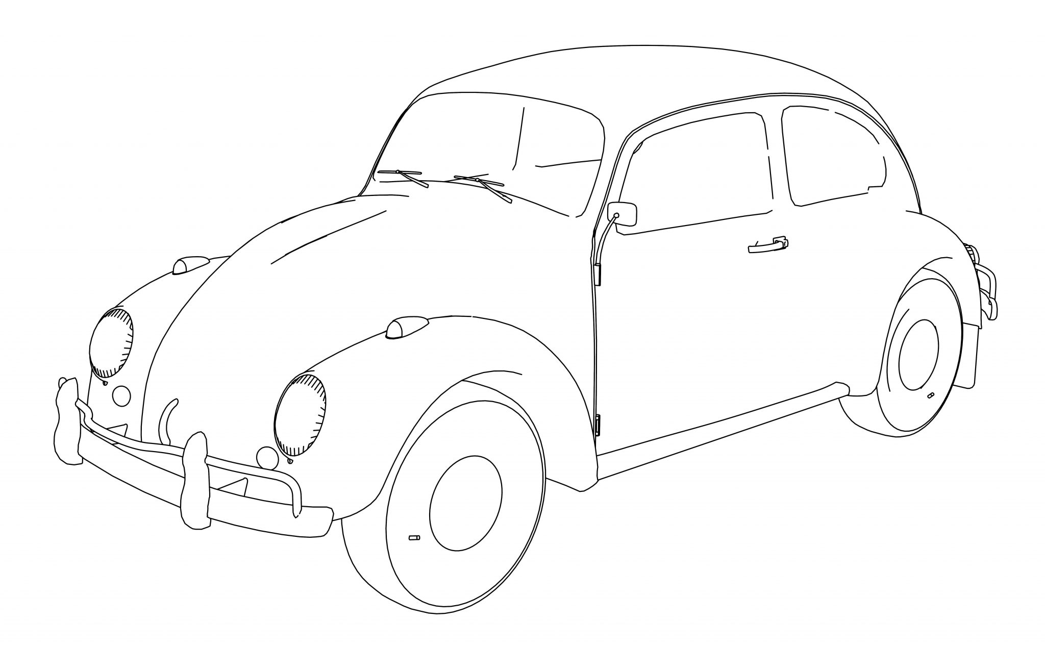 VW Beetle Car Coloring Page - Wecoloringpage.com