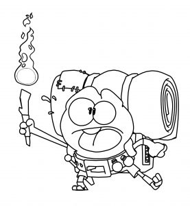 dungeon frog cartoon fire coloring page