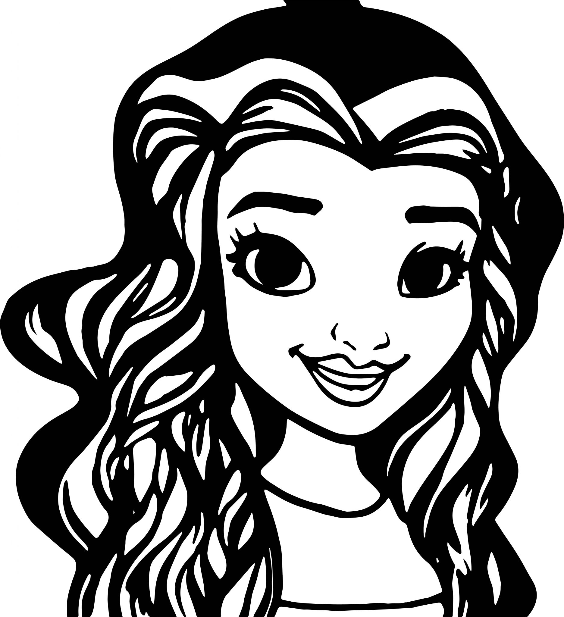 Disney Style Girl Coloring Page - Wecoloringpage.com