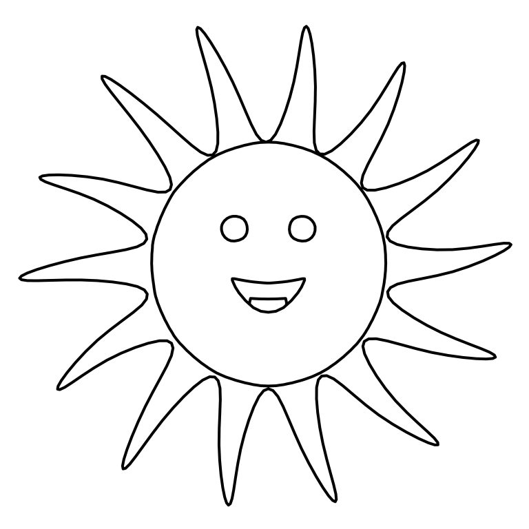 Happy Sun Cartoon Star Coloring Page - Wecoloringpage.com